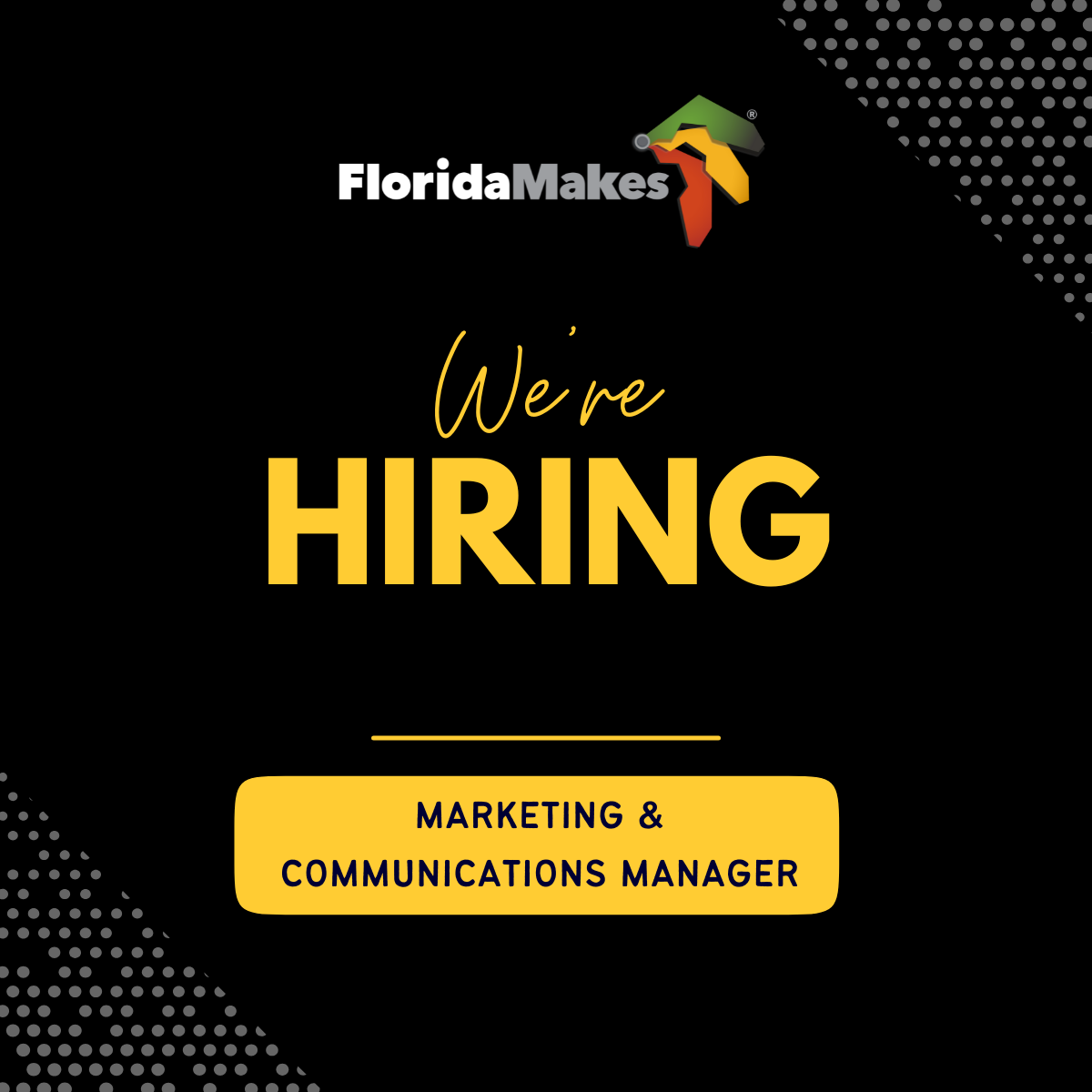 We're Hiring Graphic We're Hiring Graphic